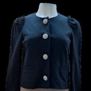 Kate Spade New York Women's Black Jewel Button Ponte Jacket